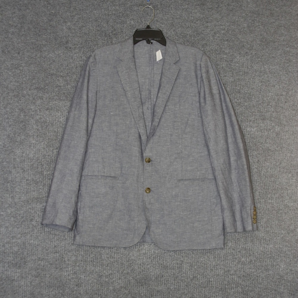 J Crew Ludlow Mens Gray 40R Slim Fit Blazer Linen‎ Blend Blazer Suit Jacket